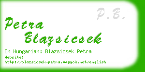 petra blazsicsek business card